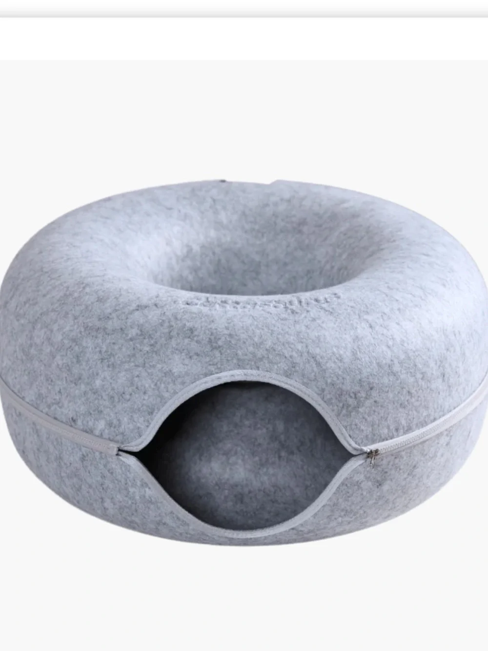Cattasaurus Peek A Boo Cat Donut Large 27” x 11.6” Gray